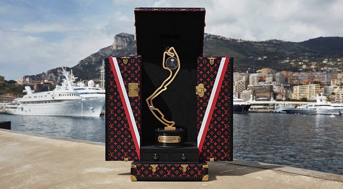 louis vuitton and NBA unveil blue velvet, LV monogramed travel trophy case